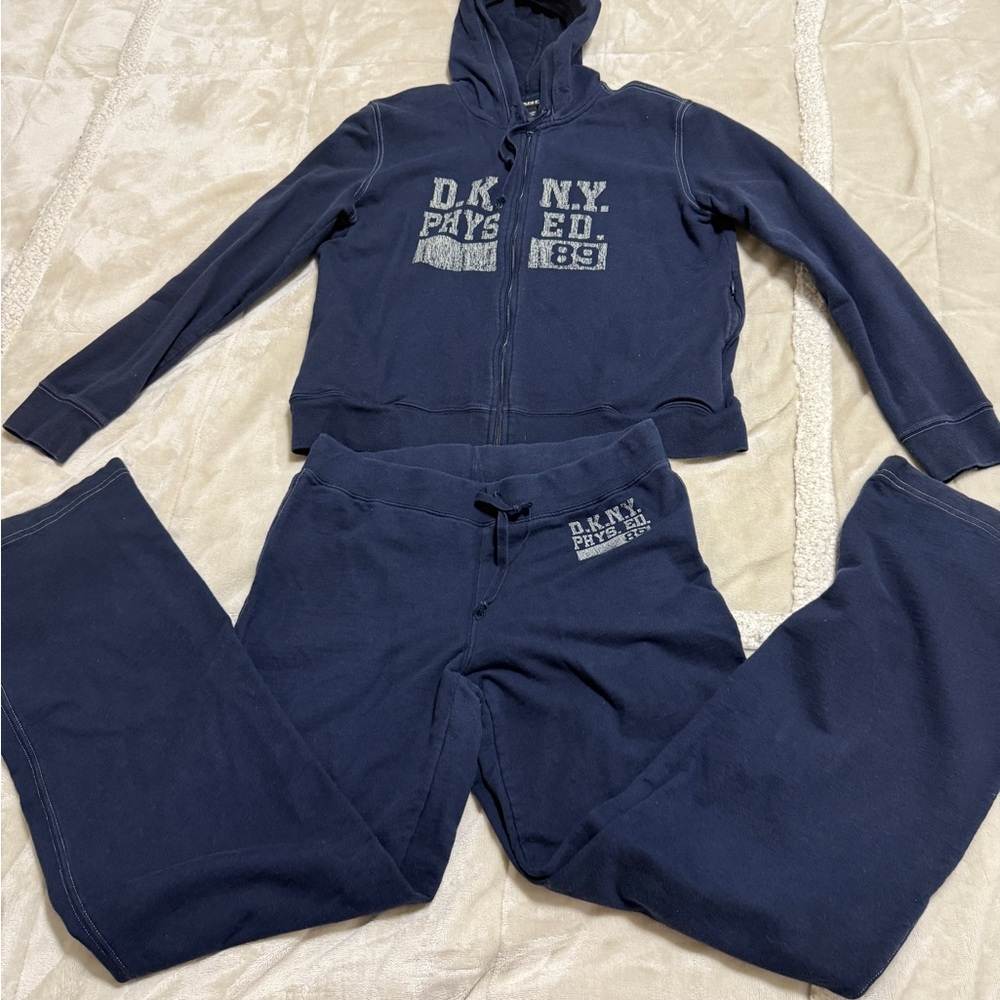 DKNY Navy Track Pants & Hoodie Set